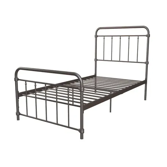 Metal Bed Frame with Storage - Bronze