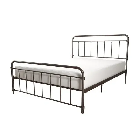 Metal Bed Frame with Storage - Bronze