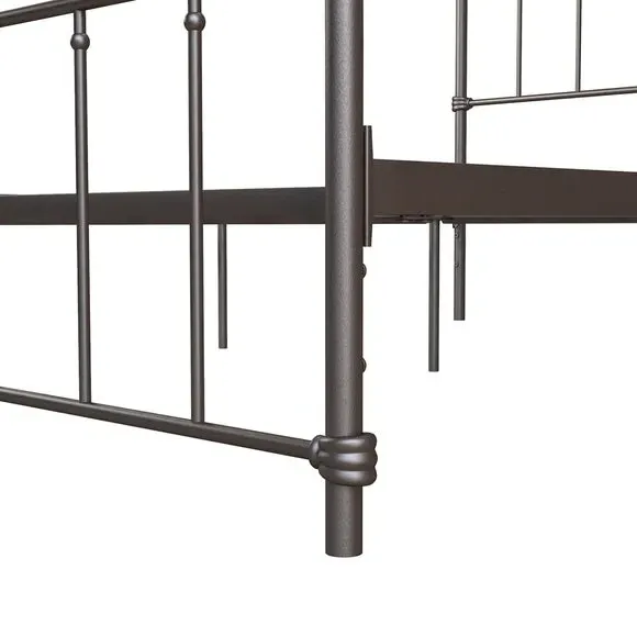 Metal Bed Frame with Storage - Bronze
