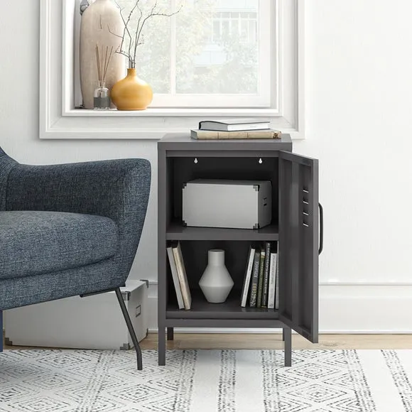 Metal Locker End Table - Grey