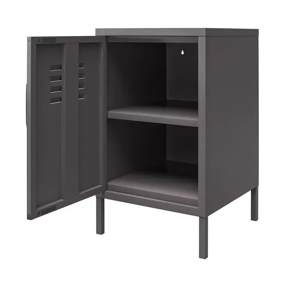 Metal Locker End Table - Grey