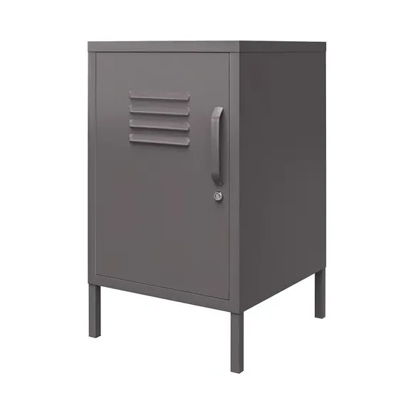 Metal Locker End Table - Grey