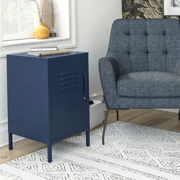 Metal Locker End Table - Navy