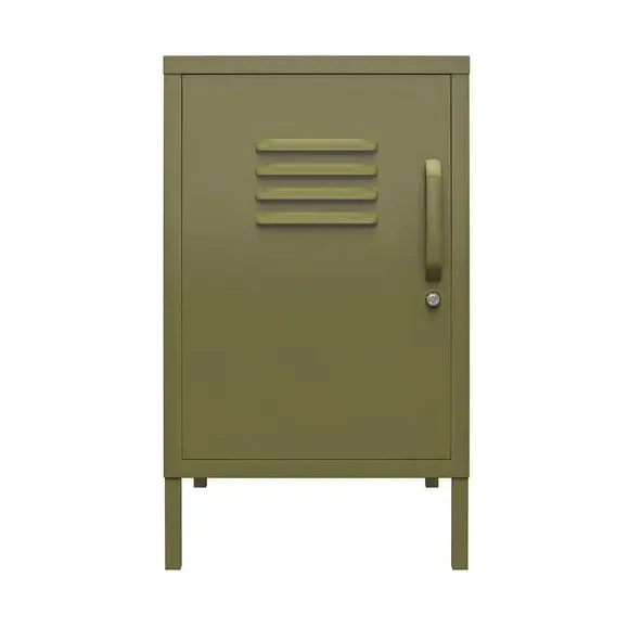Metal Locker End Table - Olive