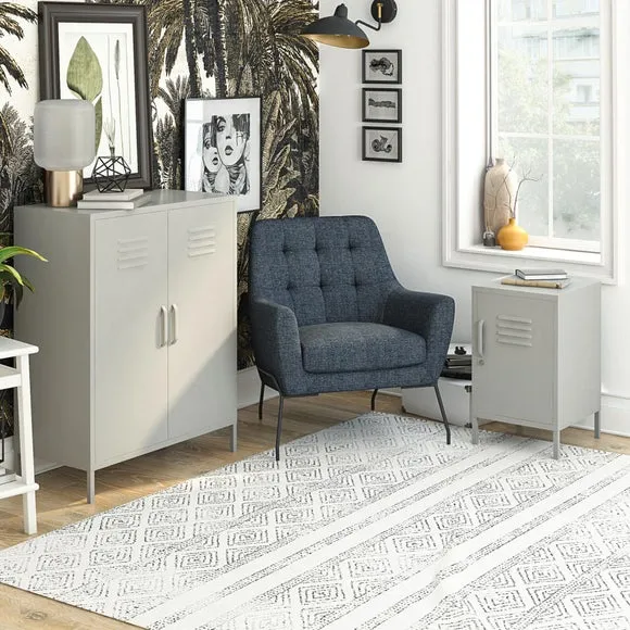 Metal Locker End Table - Taupe