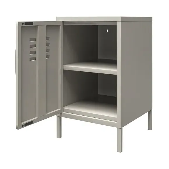Metal Locker End Table - Taupe