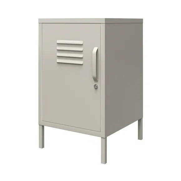 Metal Locker End Table - Taupe