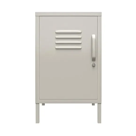 Metal Locker End Table - Taupe