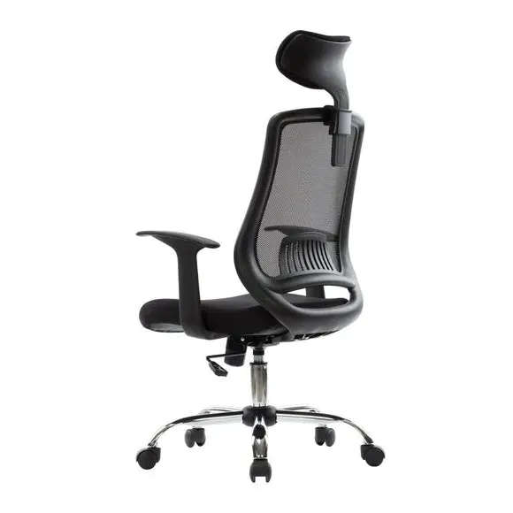 Office Chair with Headrest - Black, Faux Leather