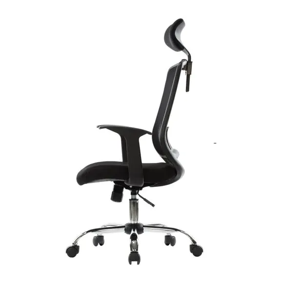 Office Chair with Headrest - Black, Faux Leather