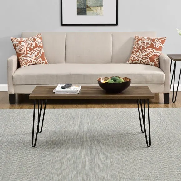 Retro Coffee Table with Hairpin Legs - Walnut image