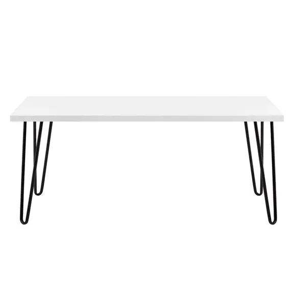 Retro Coffee Table with Hairpin Legs - White