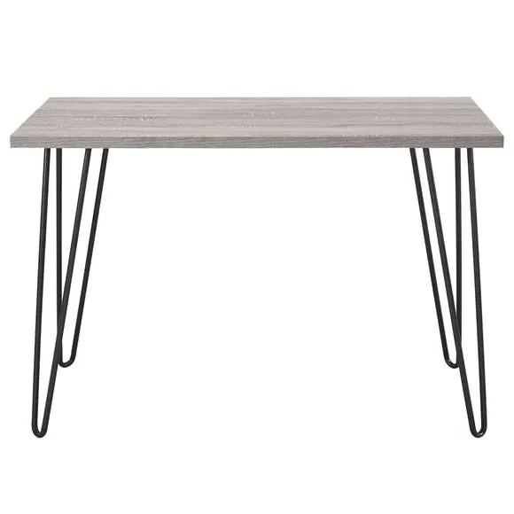 Retro Desk with Hairpin Legs - Grey, Wood Grain