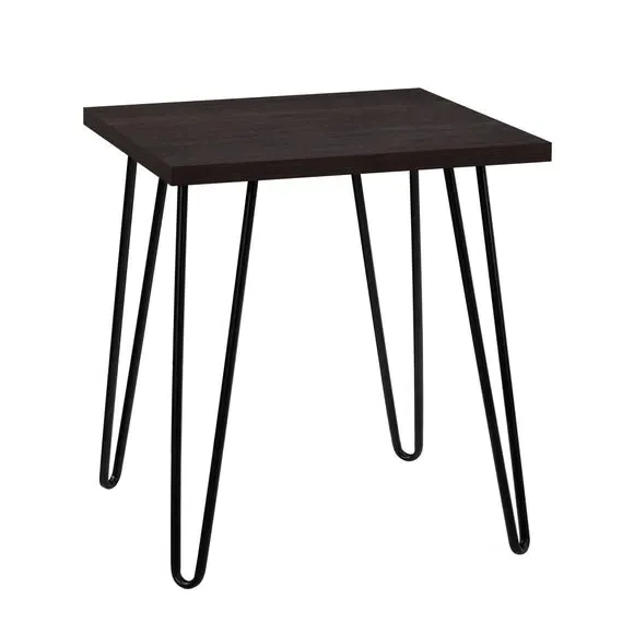 Retro Side Table with Hairpin Legs - Brown