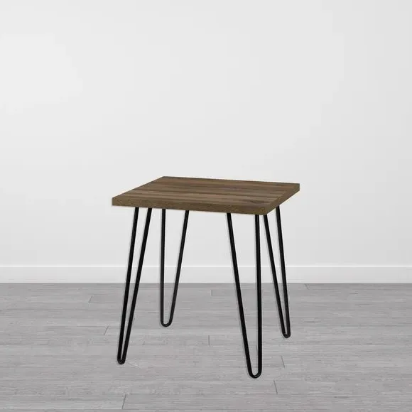 Retro Side Table with Hairpin Legs - Walnut