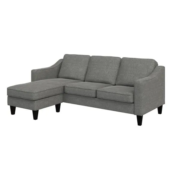 Sectional Sofa with Reversible Chaise - Grey, Linen