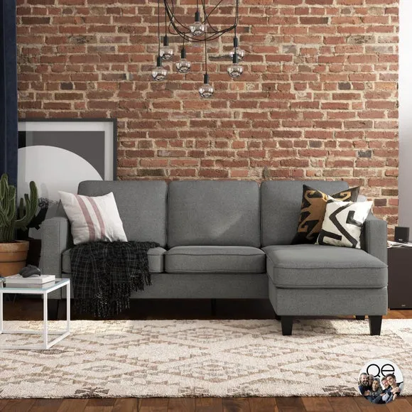 Sectional Sofa with Reversible Chaise - Grey, Linen