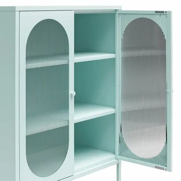 Small Fluted Sideboard - Sky, Glass