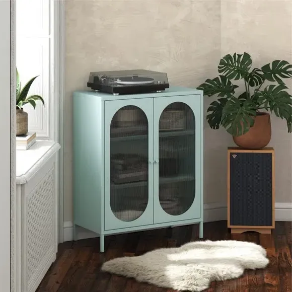 Small Fluted Sideboard - Sky, Glass