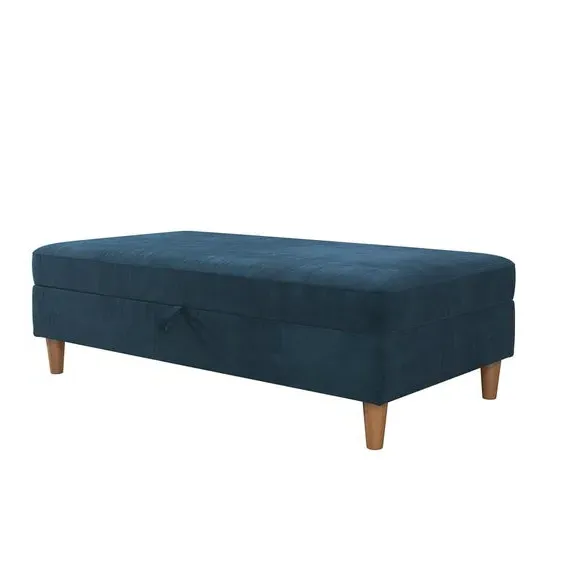 Storage Ottoman - Blue, Chenille