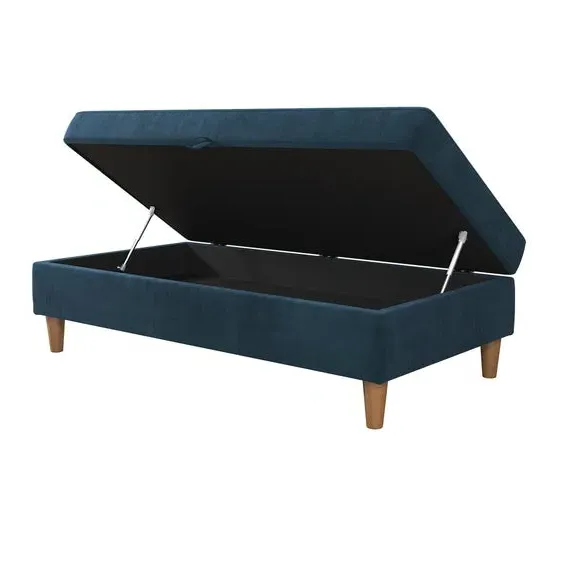 Storage Ottoman - Blue, Chenille