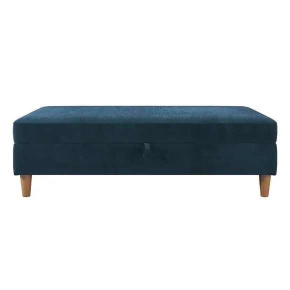 Storage Ottoman - Blue, Chenille