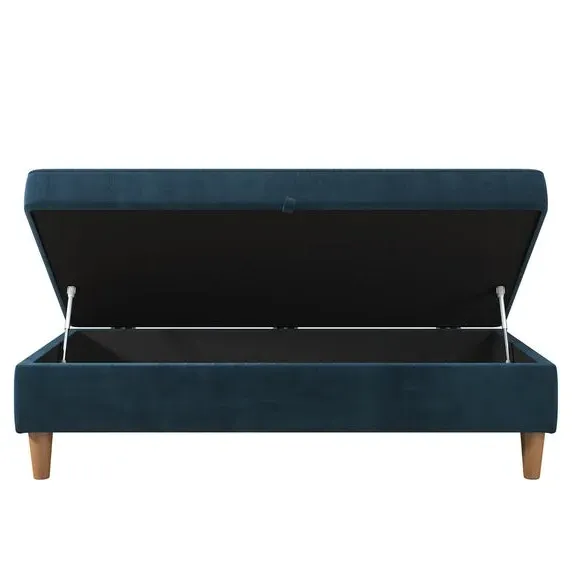 Storage Ottoman - Blue, Chenille