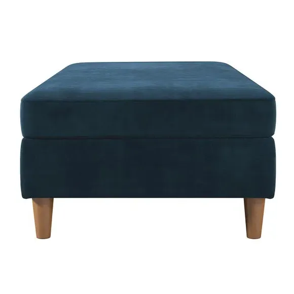 Storage Ottoman - Blue, Chenille