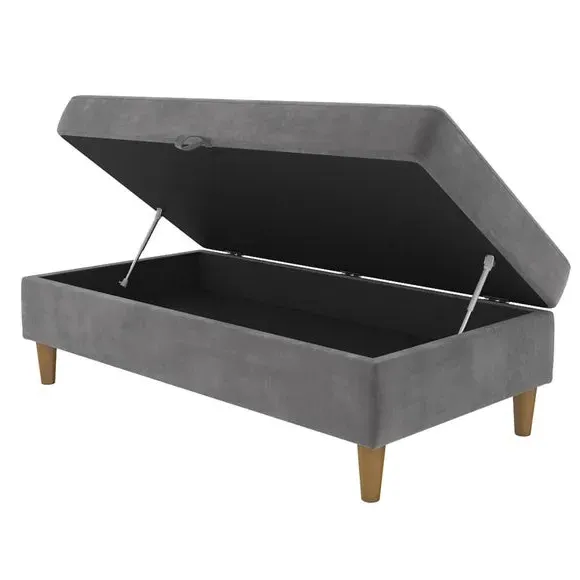 Storage Ottoman - Grey, Chenille