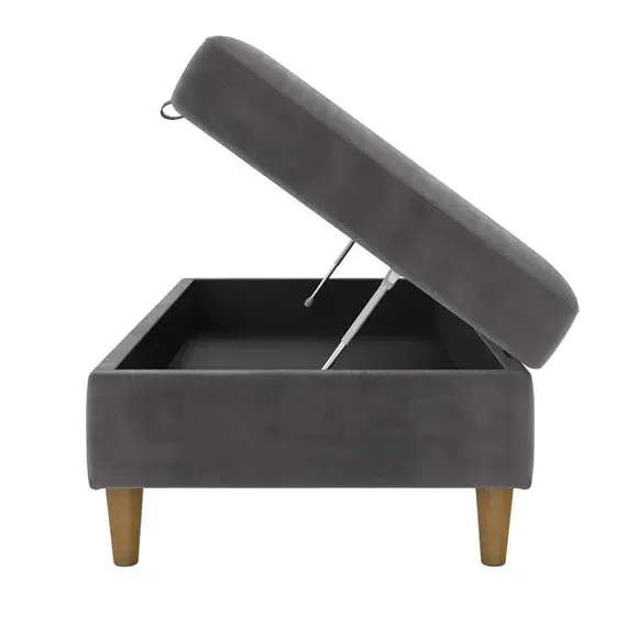 Storage Ottoman - Grey, Chenille
