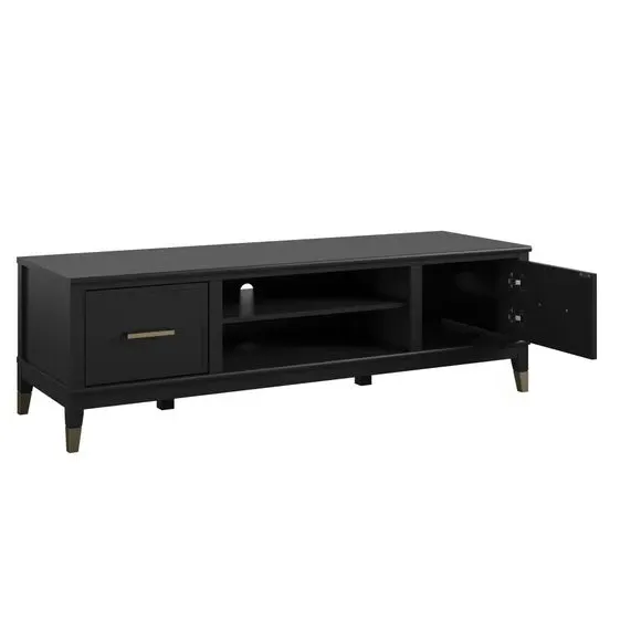 TV Stand for 65" TVs with Storage - Black, Wood