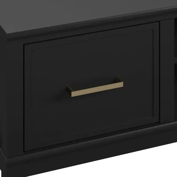 TV Stand with Gold Accents - Black, Wood