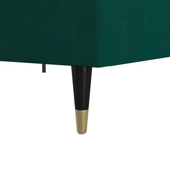 Upholstered Bed Frame with Studded Border - Green, Velvet