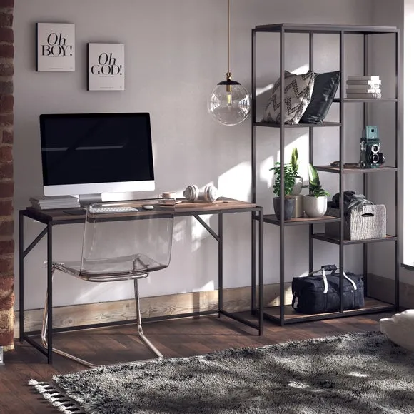 Writing Desk with Storage - Oak, Wood