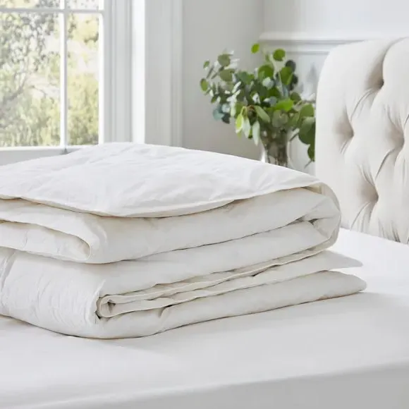 10.5 Tog Duvet with Goose Down - White, Cotton