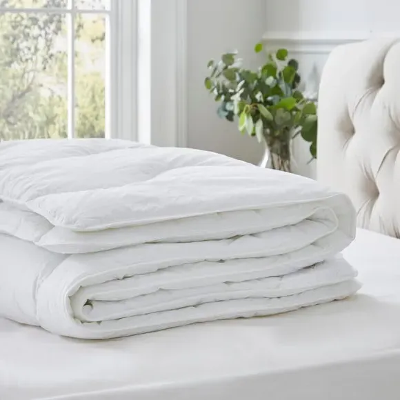 10.5 Tog Duvet with Hollowfibre - White, Cotton