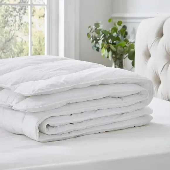 10.5 Tog Duvet with Hollowfibre - White, Cotton