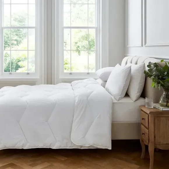 10.5 Tog Duvet with Hollowfibre - White, Cotton image