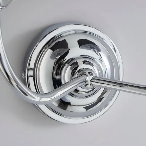 2 Light Wall Light with Crystals - Grey, Chrome