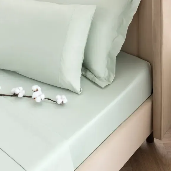 300 Thread Count Fitted Sheet - Grey, Cotton