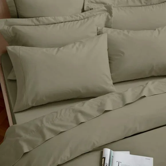 400 Thread Count Duvet Cover - Khaki, Cotton