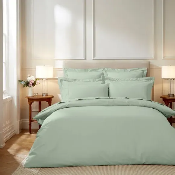 400 Thread Count Duvet Cover - Sage, Cotton