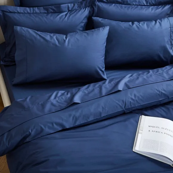 400 Thread Count Flat Sheet - Indigo, Egyptian Cotton