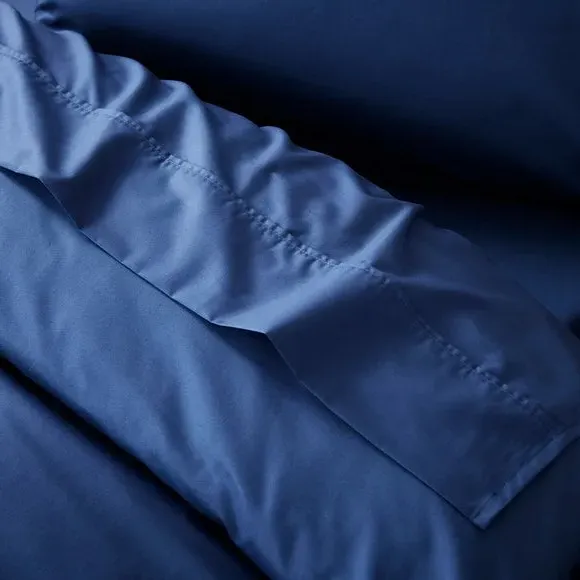 400 Thread Count Flat Sheet - Indigo, Egyptian Cotton