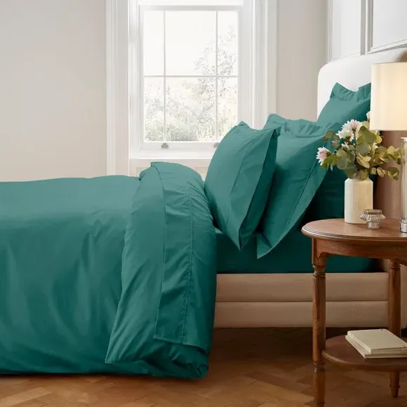 400 Thread Count Flat Sheet - Teal, Egyptian Cotton
