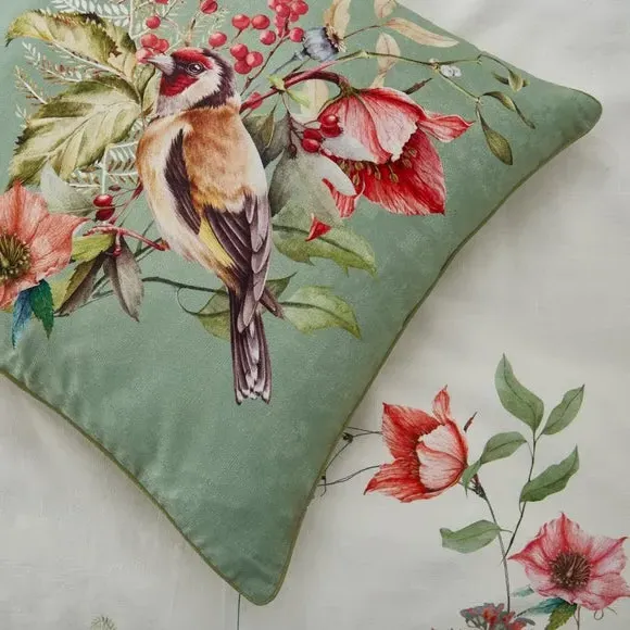 45cm Square Cushion with Feather Fill - Cream, Cotton