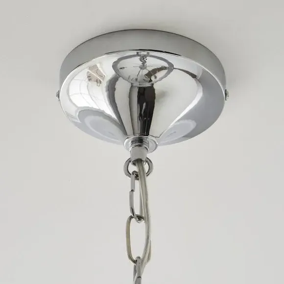 5-Light Pendant Light with Crystals - Grey, Chrome
