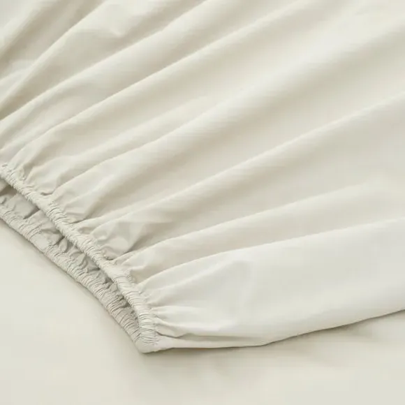 500 Thread Count Fitted Sheet - Cream, Cotton