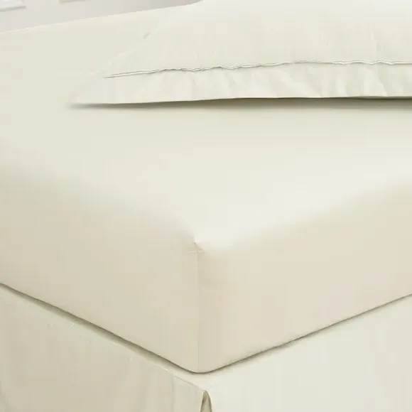 500 Thread Count Fitted Sheet - Cream, Cotton