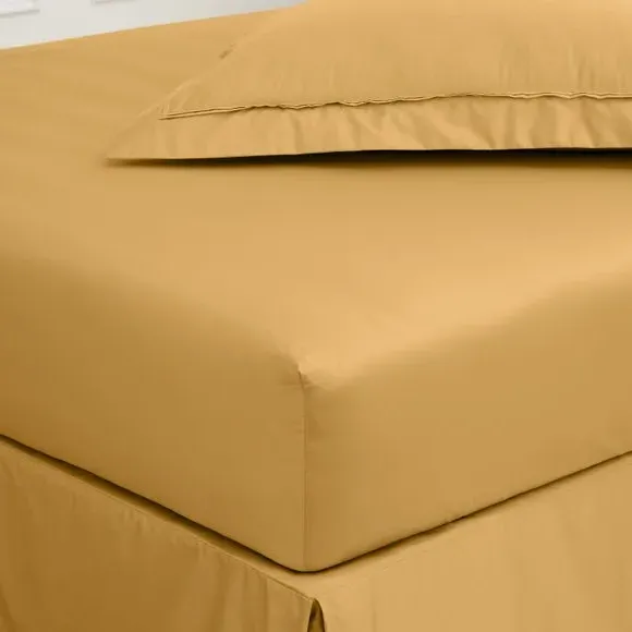500 Thread Count Fitted Sheet - Honey, Cotton